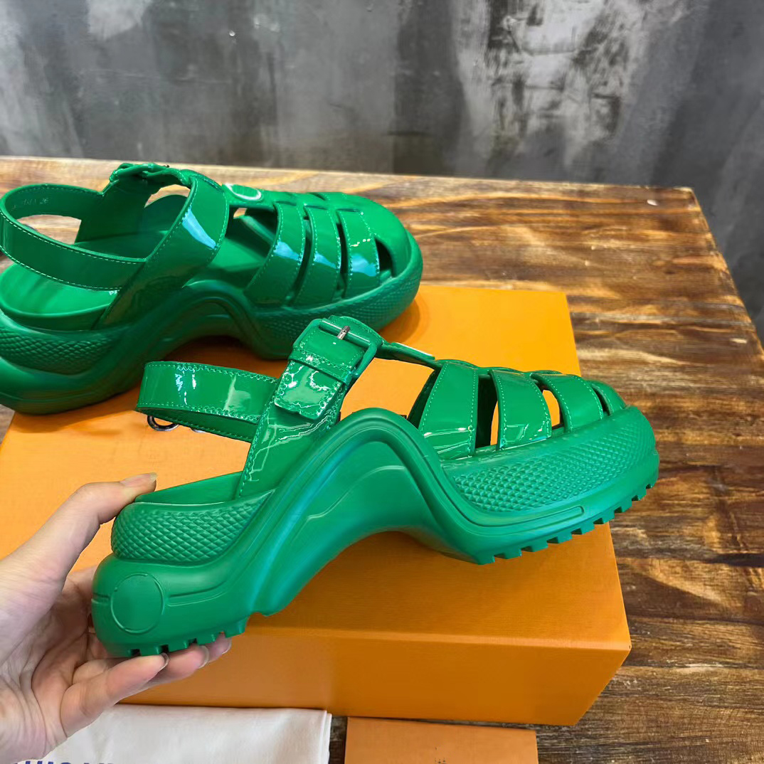 

Archlight Sandal Designer Spring and Summer NW Sandal Fashion Woman Romanesque Finish Financial Texture Cowhide Wave Bottom Comfort increase Thick 5cm Sandal 35-41, Color15