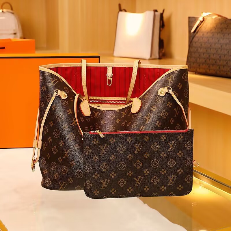 

Fashion Women Bags Designers Bags 2pcs Shoulder Handbag Handbags Messenger Bag Credit Card Holder Coin Purses with Wallet Never Bags, Old flower