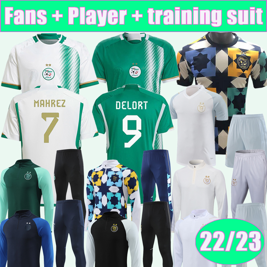 

22 23 Algeria Mens Soccer Jerseys Algerie MAHREZ FEGHOULI SLIMANI BENNACER ATAL Home Away Training Wear Football Shirts Short Sleeve Uniforms, Qm11582 22 23 home no patch