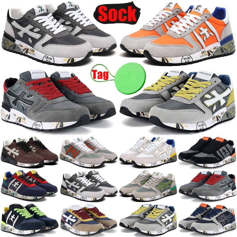 

Premiata Mick sneakers running shoes for men women white Leather red mens womens trainers runners shoe, 24