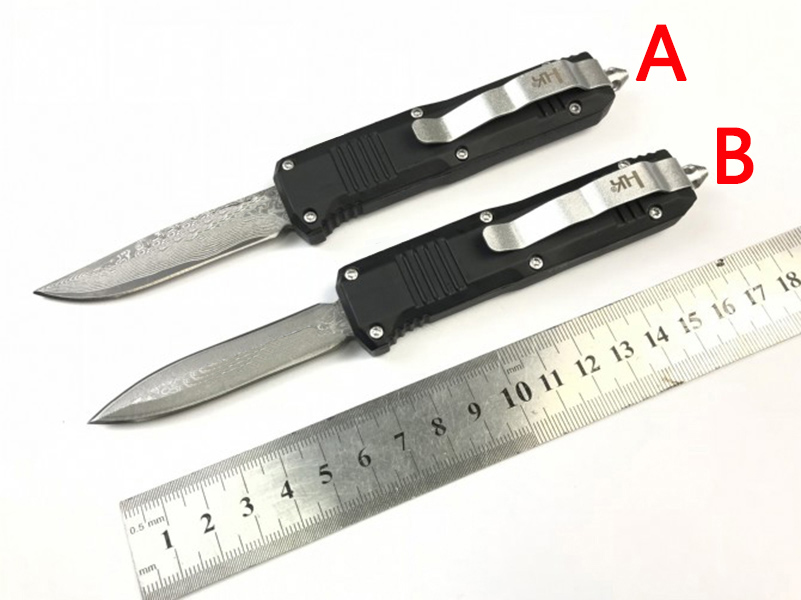 US Italian Style Damascus Mini Double Action Tactical Automatic Pocket Knife Outdoor Hunting Survival Rescue Knives UT88 UT85 Godfather 920 9000-image-558017148
