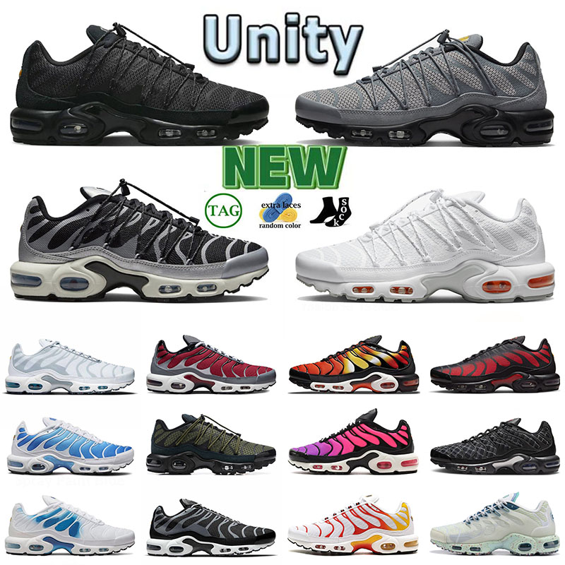 

2023 top Tn Plus Utility Black Reflective Running Shoes Utility Toggle Lacing Clean White Olive Black Grey Reflective Metallic Silver Oreo Reflective Bred, 40-46 utility olive black