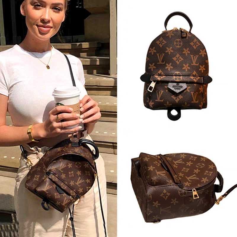 

Vintage Palm Mini Backpacks Leather Knapsack Louise Men Women Crossbody Tote Bag Designer Luxury Handbags MC Rivet Fashion Backpack Viuton Travel Bags Purses, Add box + dust bag