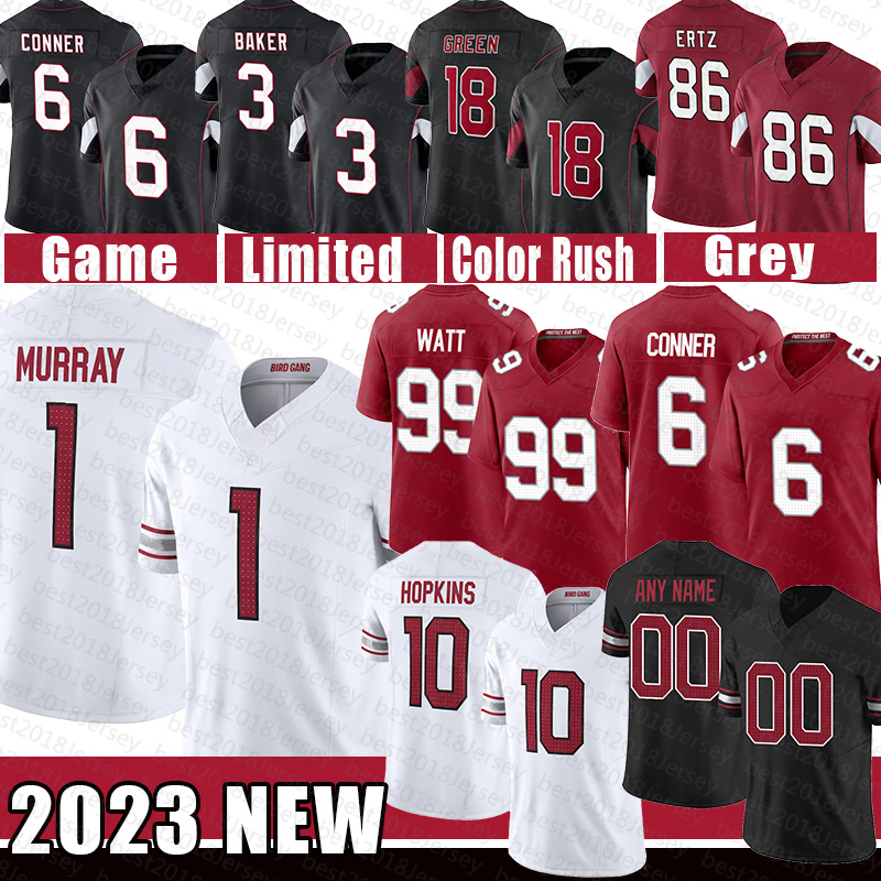 

11 Larry Fitzgerald J.J. Watt 1 Kyler Murray Football Jersey DeAndre Hopkins Budda Baker Pat Tillman Zaven Collins Chandler Jones Simmons David Johnson Dennis Gardeck, Mens jersey(hque)