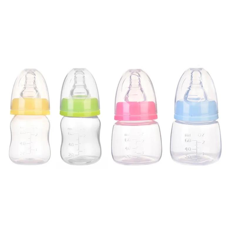 

60ml Baby Bottle Natural Feel Mini Nursing PP Bottle Standard Caliber for Newborn Baby Drinking Water Feeding Milk Fruit Juice