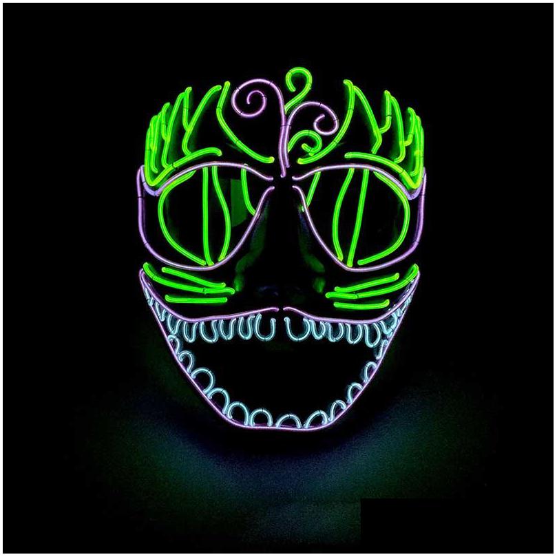 arty masks led light  dancer cat head fashion cool mask from the purge election year great for festival cosplay halloween christmas