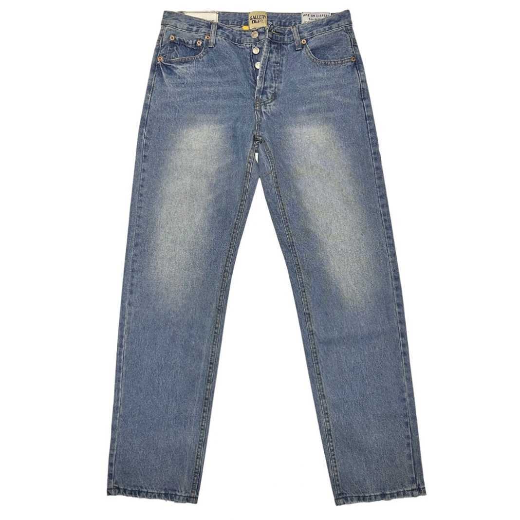 

Designer Clothing Denim Pants Galleryes Depts 23 New Vintage Washed Old Loose Straight Leg Jeans Men Women Distressed Ripped Motocycle Biker Hip hop Trousers, Wash blue