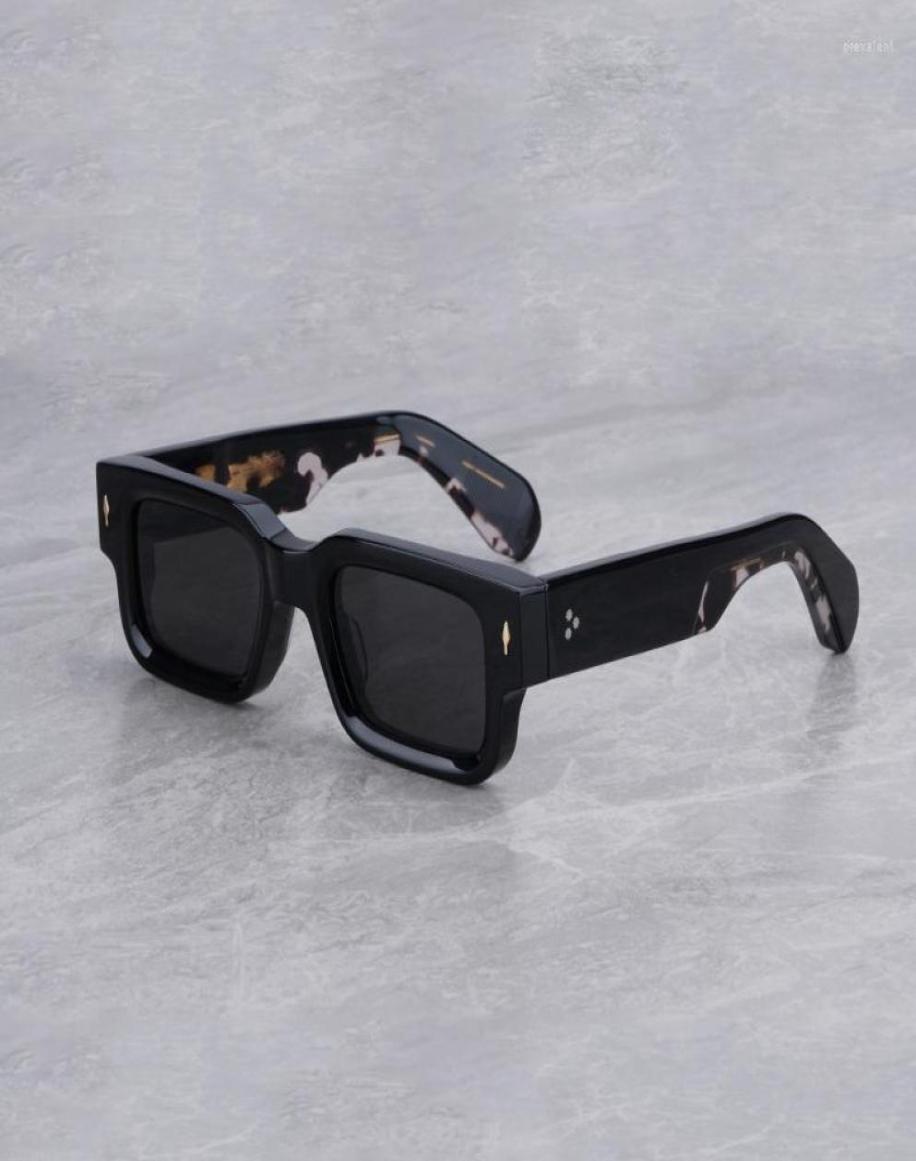 

Sunglasses High Quality Jacques Retro Vintage Rectangular Polygon Acetate Frame Astaire Men Marie Women Mage Optical Color Lens7752432