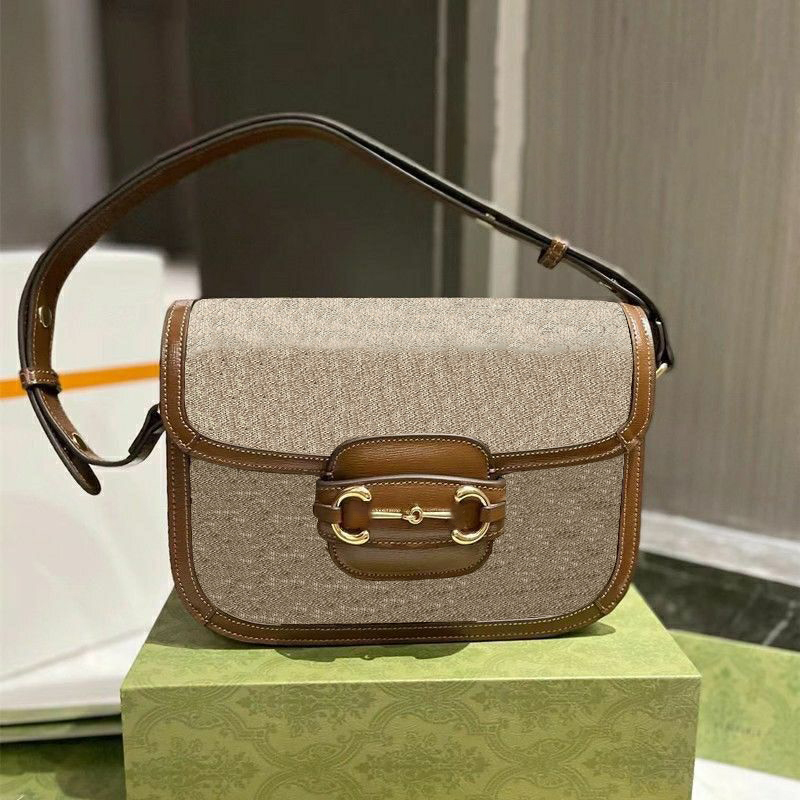 

Ladies Designer shoulder bags 1955 horsebite Luxury womens handbag clutch flap crossbody hobo bag saddle purses, Black
