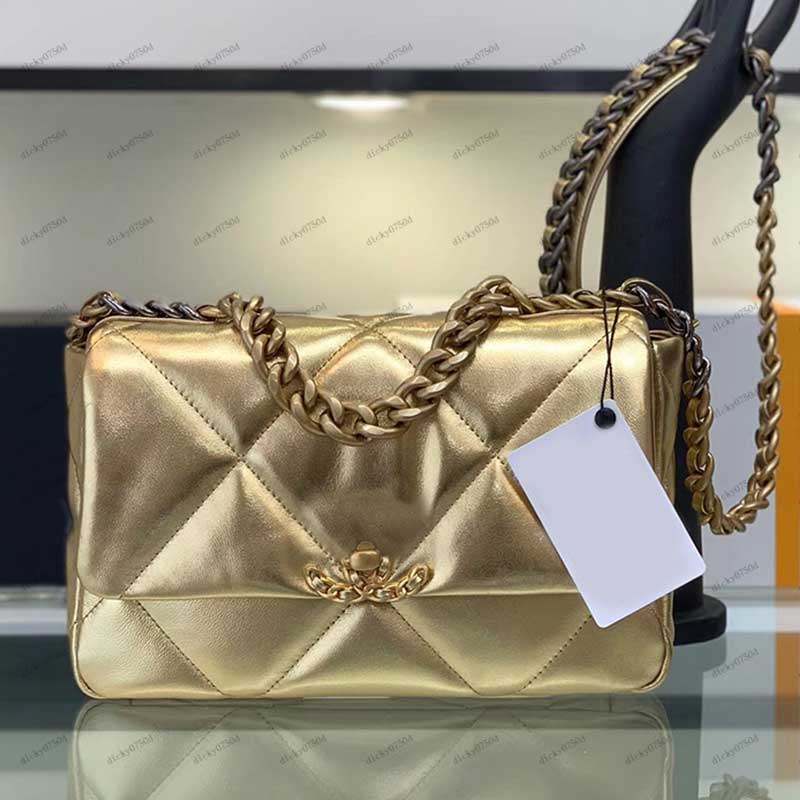 

Designer Luxury Shoulder Bag CC 19 golden tote bag 7A Lambskin Chain Cross Body Bags Purse Flap evening bag Leather Envelope card holder Wallet backpack 26CM/30CM, Nude