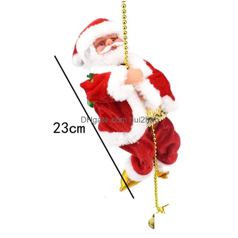 christmas decorations climbing beads santa claus music electric doll rope gifts ornaments cross border wholesale fashion sale funny adult