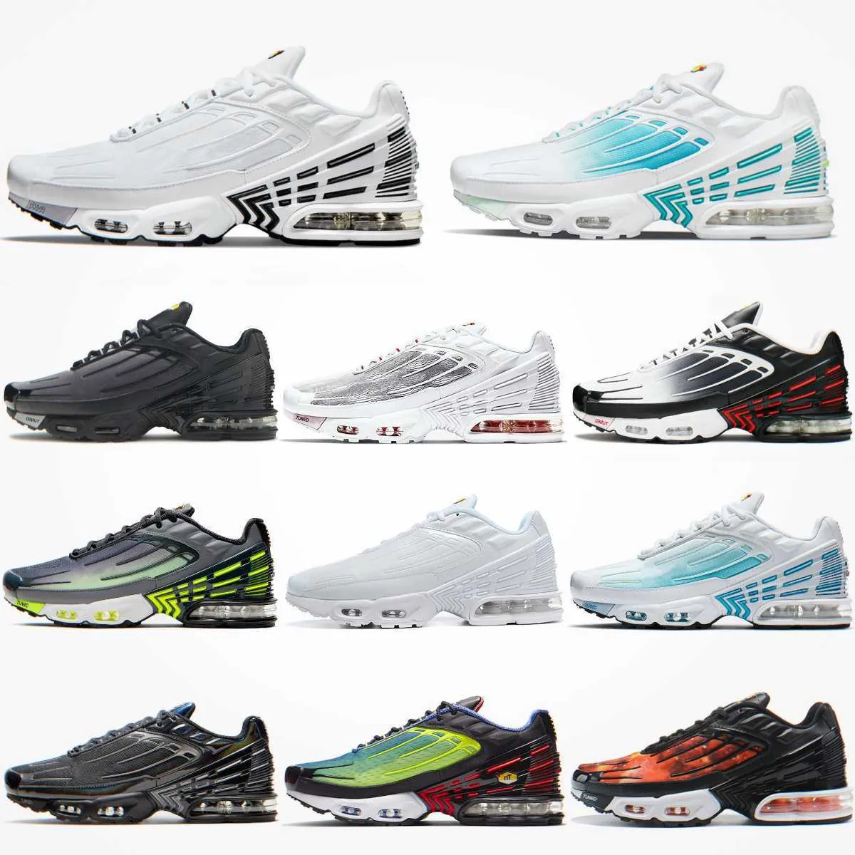 

Bicycle shoes Trainers TN Plus 3 Running Casual Shoes Tuned III Grey White Max Mens OG Black Light Bone Laser Blue Green Aqua Air Rainbow Re, Plus30010