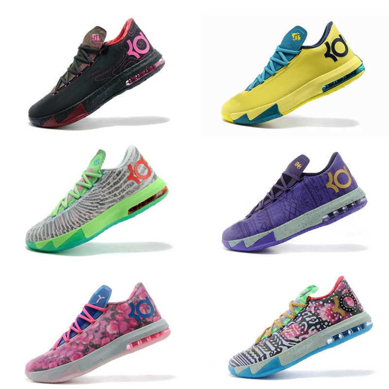 

kd 6 Mens what the VI shoes Easter Christmas Aunt Pearl Pink Floral Black ASW Glow in dark Yellow Basketball Shoes
