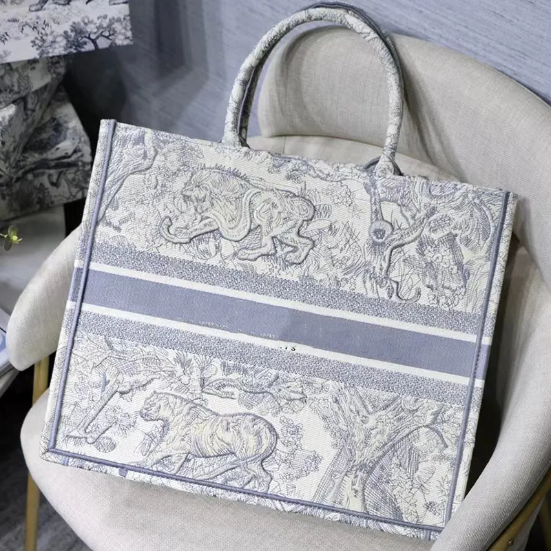 

5A+ Top Handle Bags Quality Women Purse Designer Tote Bucket Handmade Luxury Designer Handbags Classic Fashion Canvas Embroidered Shopping Bag Tiger Trend