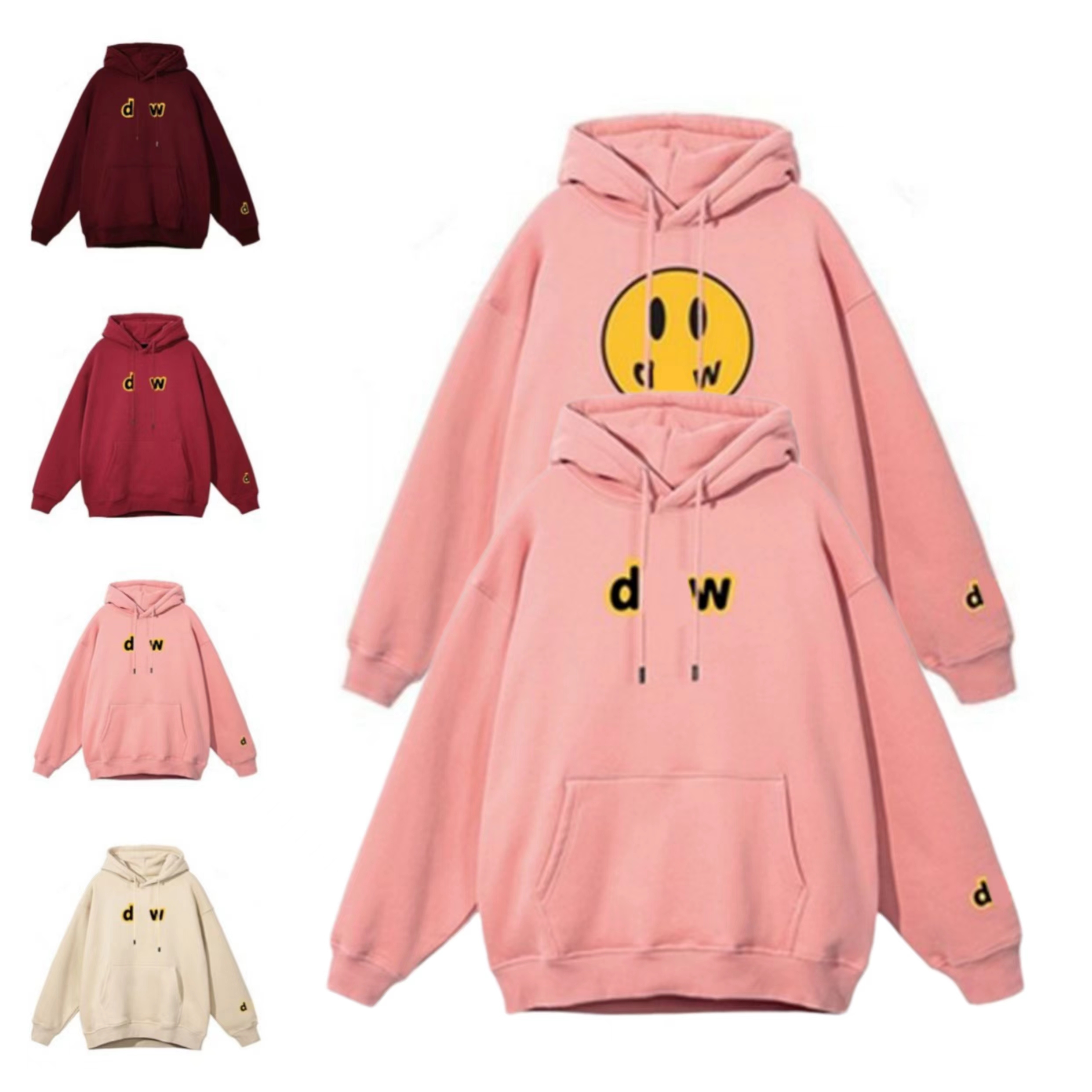 

Men Designer hoodie Handsome little yellow man Retro smiley face Letters Print Sweatshirt Women's tshirt Spring Trend Long Sleeve Top High Street Drews House Hooded, 21