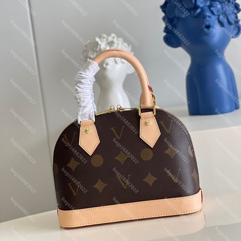 

Classics shell bag Alma BB bag women one shoulder crossbody bag designer bag handbag shining metal parts clutch bag louise viuton Presbyopia vutton leather bags tote, Style 1 with logo
