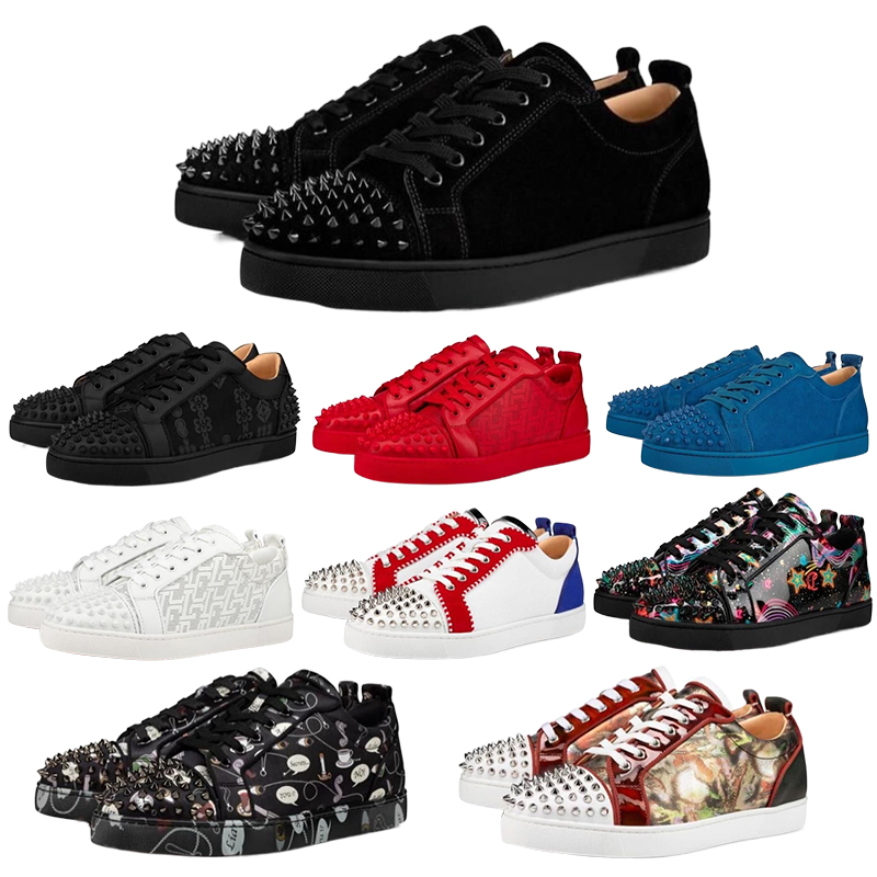 

2023 Red bottoms Men Loafers Rivets Low Studed Designers Shoe Mens Women Fashion red bottomes Sneakers Trainers Eur 36-47 Big Size 13, Gradient color