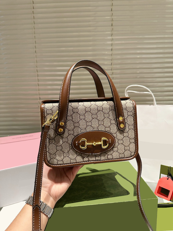 

Medium crossbody bag leather handbag Vintage Classic and Elegant Box Bag with Antique Bag Style Handbags leather bags travel bags on sale, Brown+with shoulder straps