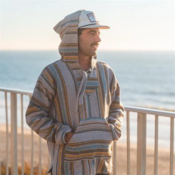 

2023 New design Mexican Poncho Baja Hoodie - Soft Hooded Sweater, Sweater - grey