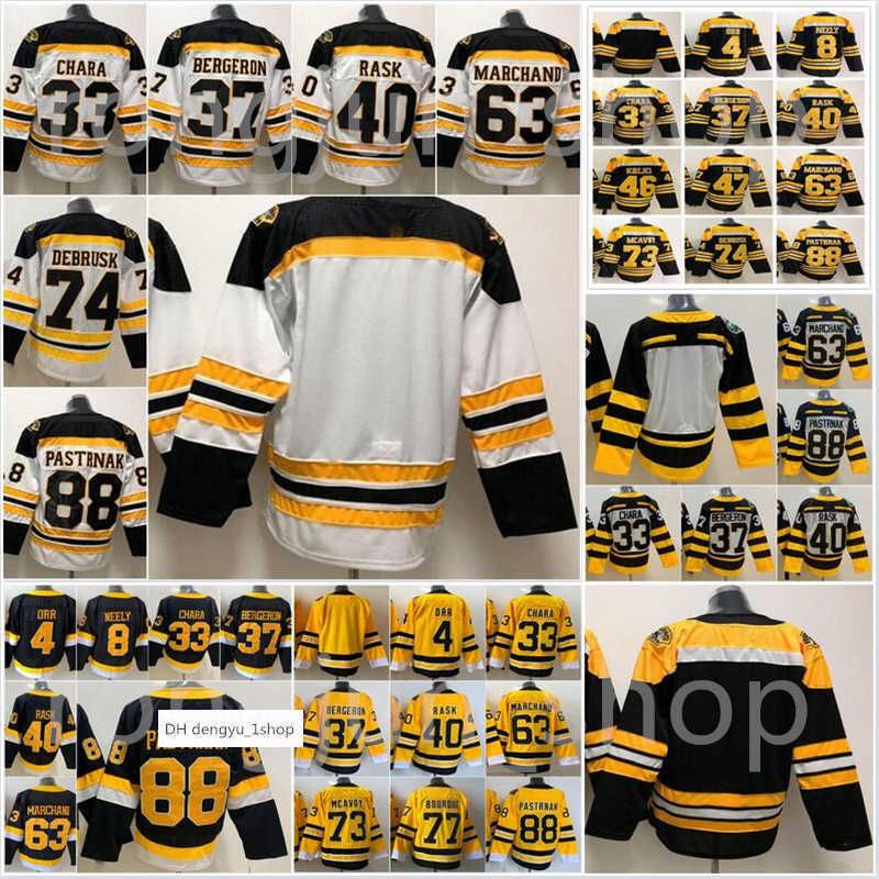 

CUSTOM Man Boston Patrice Bergeron Jersey Brad Marchand David Pastrnak Charlie McAvoy Tuukka Rask Jake DeBrusk Bobby Orr Hockey Black White