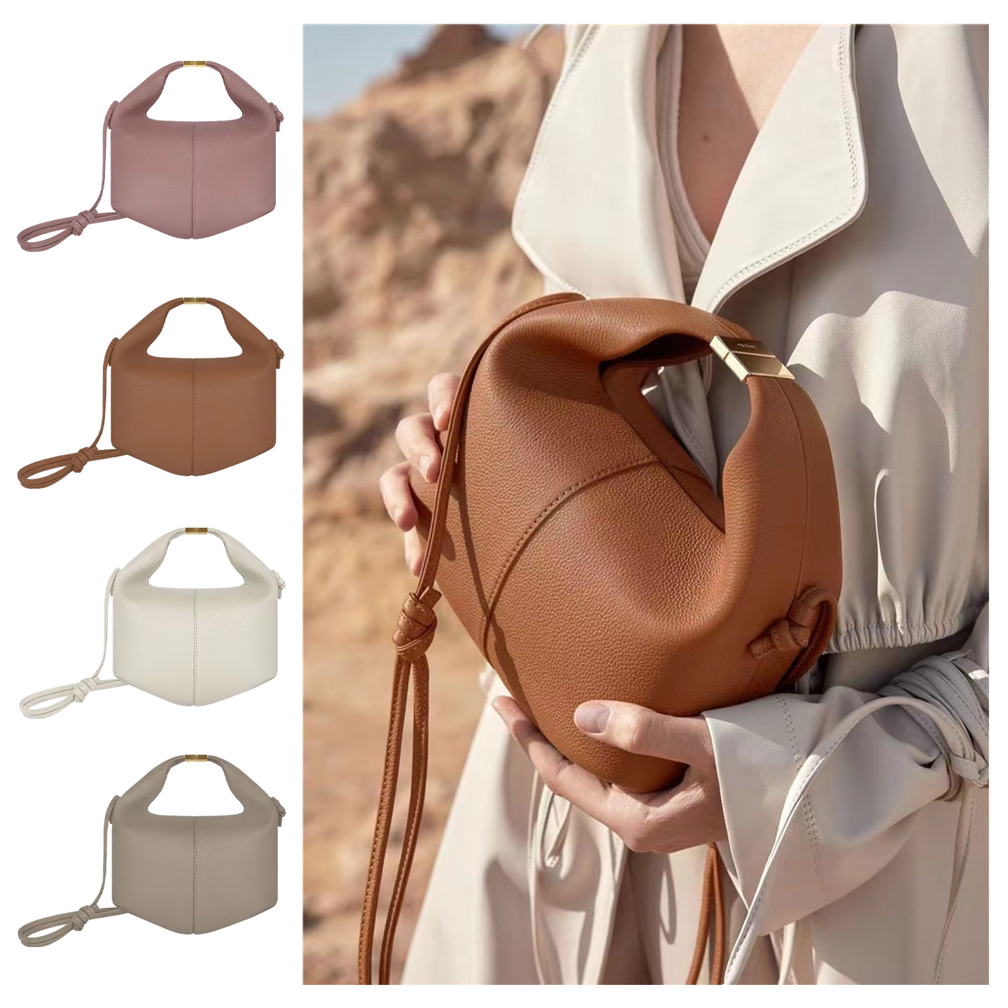 

fashion polene Beri sac cyme bags Womens top handle mirror quality handbag Shoulder clutch crossbody totes bag mens Luxury Designer Underarm Bucket weekend mini Bag, Brown