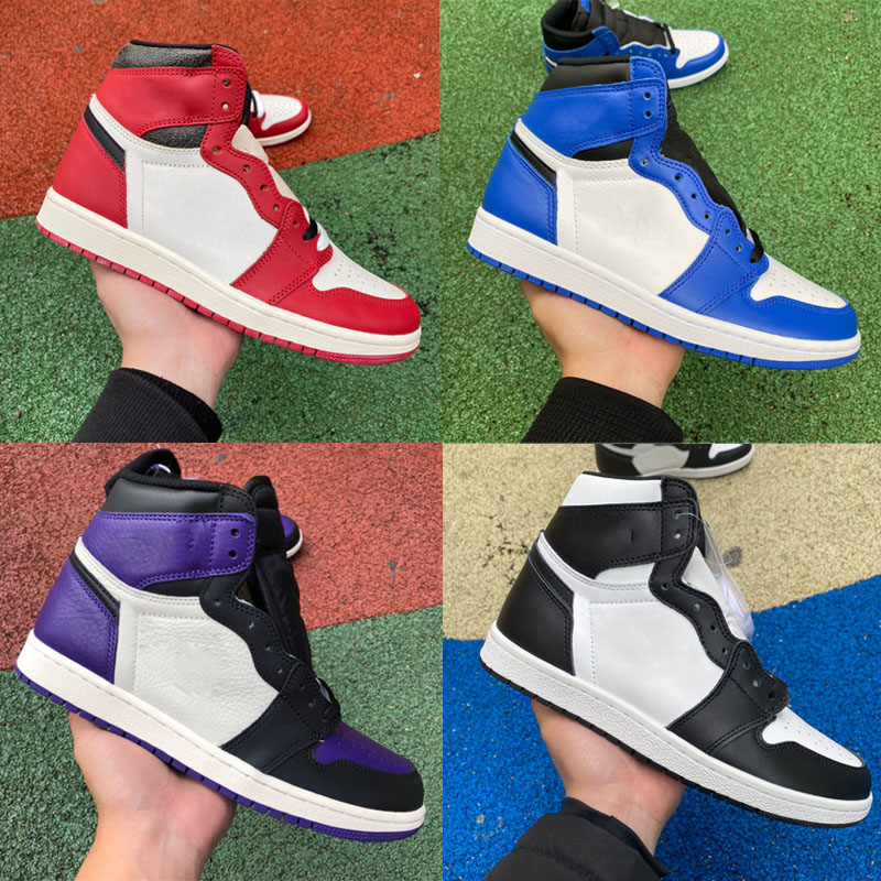 

Top fashion Jumpman 1s high basketball shoes off mens womesn University Blue dark mocha light smoke grey hyper chicago patent bred royal toe outdoor sports sneakers, 017