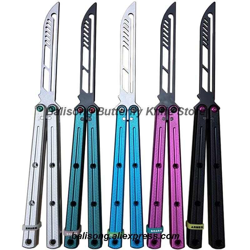 

Tools Kraken Raken Trainer Clone ARMED SHARK Balisong Butterfly Knife No Tap Bushing System Aluminum Handle CNC Safe EDC Outdoor