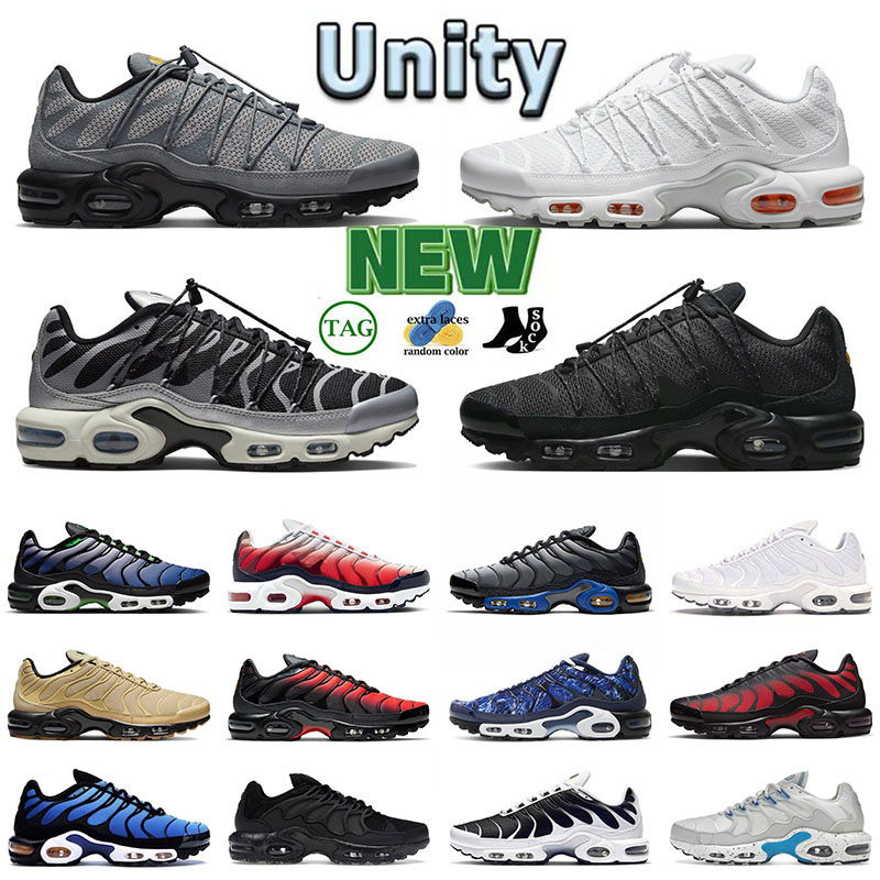 

Tn Plus mens womens sports Running Shoes designer Black Gold Utility Toggle Lacing Utility Clean White Black Reflective Grey Reflective Baltic Blue big size:36-47, 36-46 triple white