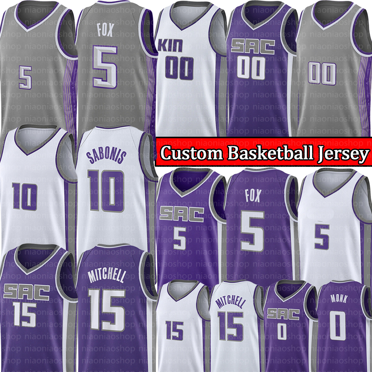 

De'Aaron Fox''Kings" Basketball Jersey Sacramentos King printed jersey Domantas Sabonis Harrison Barnes Davion Mitchell Malik Monk Trey Lyles Keegan Men T-Shirt, With logo jersey