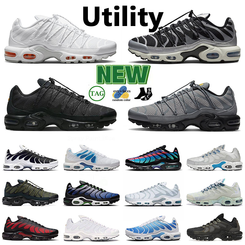 

wholesale outdoor Sports Running Shoes Tn Plus Reflective Bred White Pure Platinum Blue Utility Clean White Black Reflective Triple White mens womens big size, 40-46 gold bullet