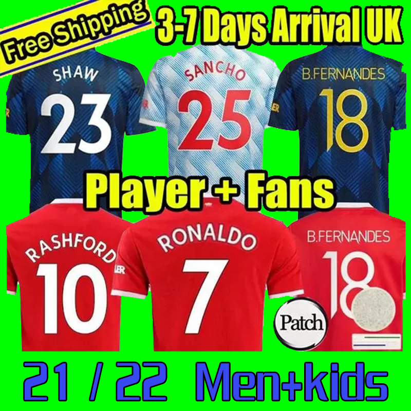 

RONALDO B. FERNANDES man soccer jerseys chester Fans Player verison UNITeD CAVANI MANCHeSTer Camiseta futbol UTD VAN DE BEEK RASHFORD Men kids kits football shirt, Home player version