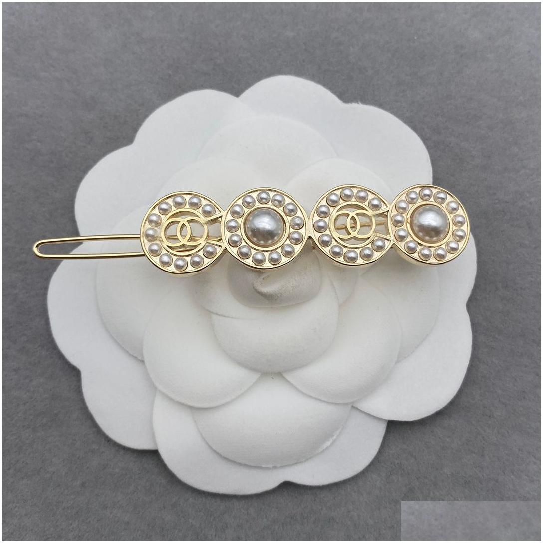 2022 crystal pearl letters women hair clips barrettes charm lady classic designer hair jewelry fashion accessories