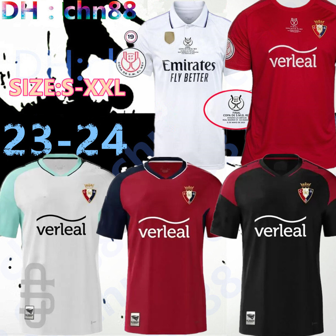 

22 23 Real Madrids OSASUNA Copa del Rey Final soccer jersey DAVID GARCiA CHIMY aVILA CAMISETA EQUIPACIoN men 2022 2023 TORRES MONCAYOLA MANU SANCHEZ Football shirt, 22-23 copa del rey final