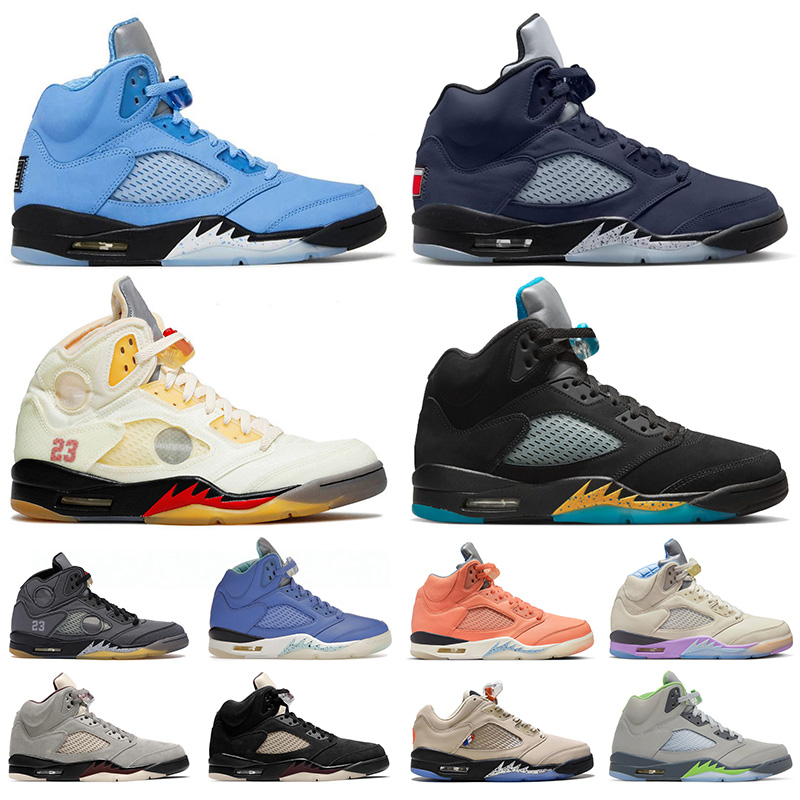 

Jumpman 5 5s Mens Basketball Shoes Aqua V Unc eorgetown Midnight Navy DJ Khaled We The Best Orewood Off Whites Offwhite Black Muslin Florida Gators PSGs Sneakers, # 40-47 georgetown midnight navy