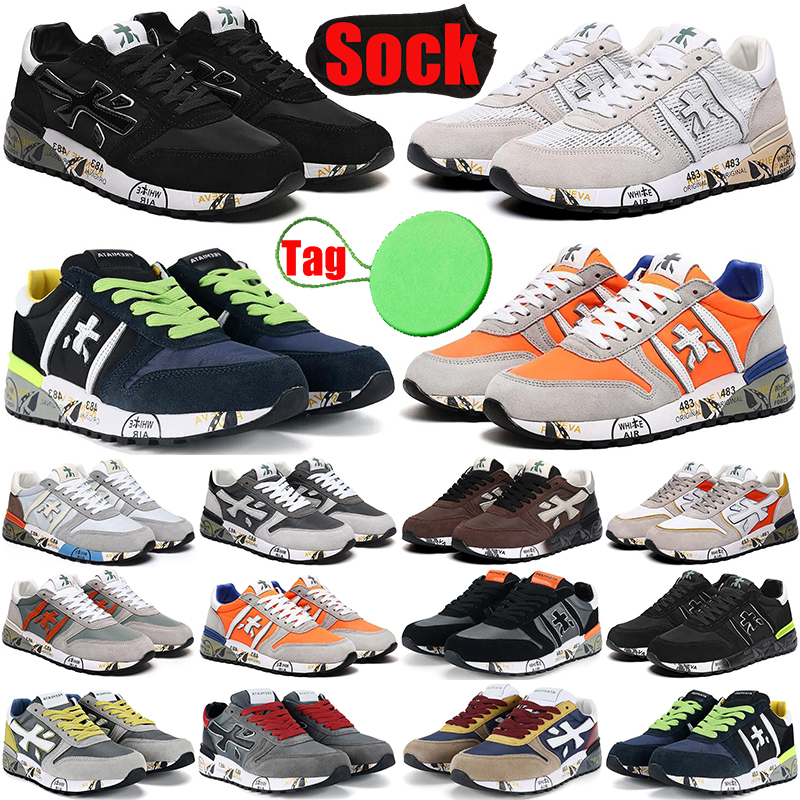 

Premiata Mick sneakers running shoes for men women white black Leather Outdoor mens womens trainers runners shoe, #6 black gold