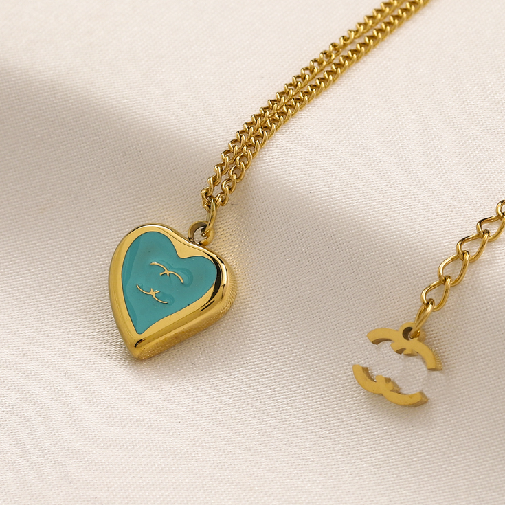 

Brand Women's Heart Choker Love Pendant Necklaces 2023 Luxury Gifts Necklace New Wedding Party Long Chain Designed for Women Jewelry Wholesale