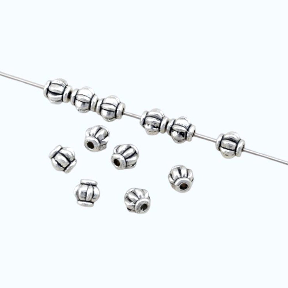 

500Pcs Antique Silver Alloy lantern Spacer Bead 4mm For Jewelry Making Bracelet Necklace DIY Accessories D2