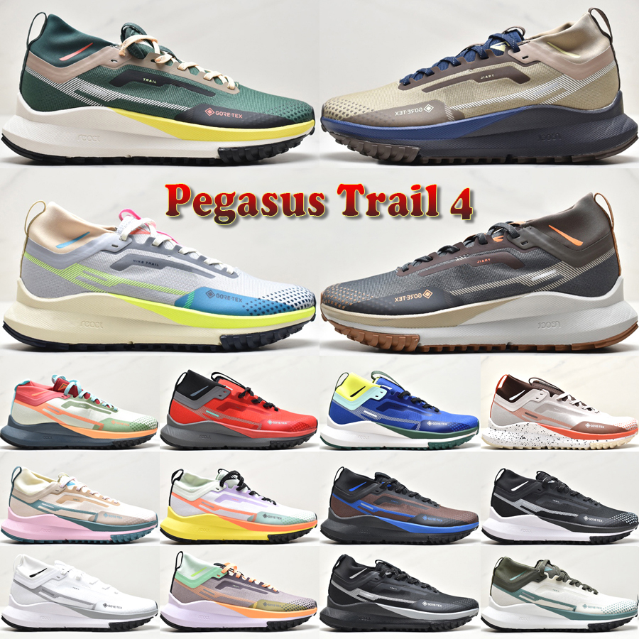 

Top React Pegasus Trail 4 GTX Running Shoes For Mens Womens Trainers Designer Noble Green Picante Red Khaki Wolf Grey Volt Pearl Pink Outdoor Sneakers Size 36-45, #09 white black