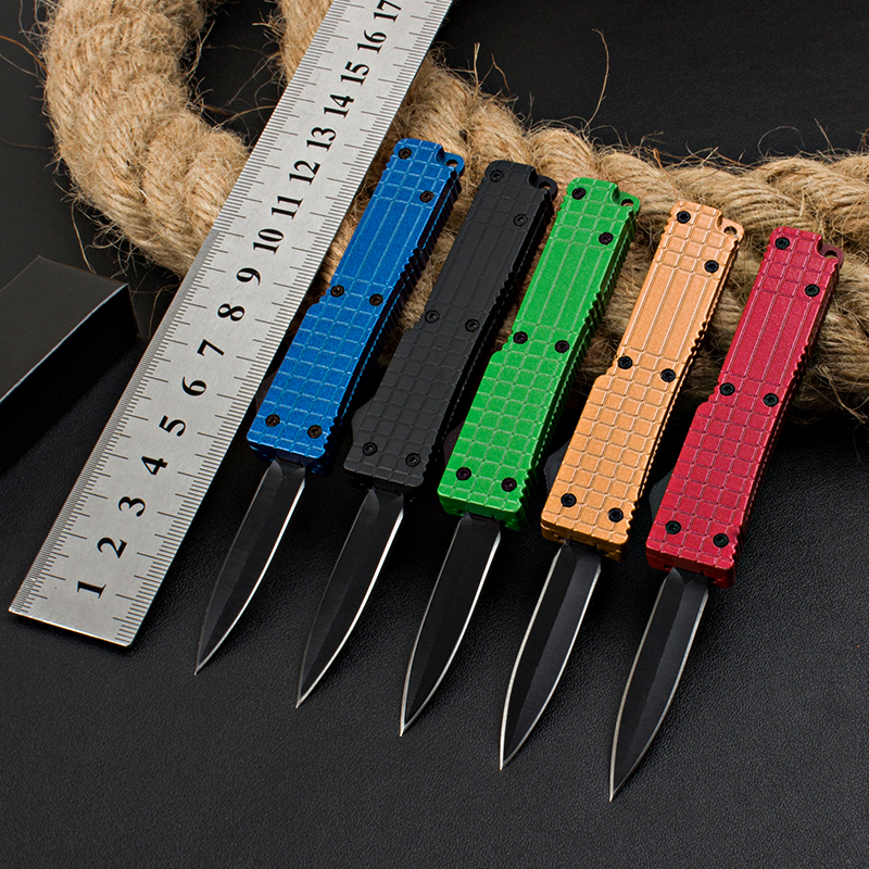 

five colors Mini MICRO TECH navy Automatic OTF Knife 5cr15 STEEL Blade Zinc aluminum alloy Handle camping outdoor EDC AUTO Knives UT85 UT88 BM 3300 3310 3320 4600