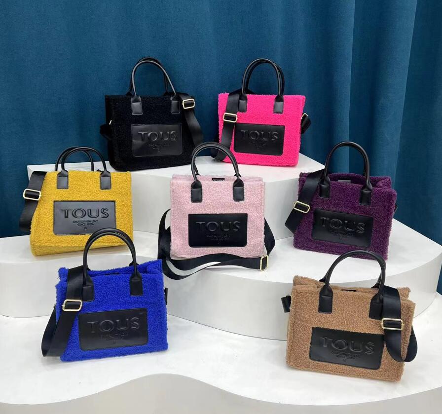 2024 Winter womenswear Designer Color patchwork Tosla Street Audry crossbody Bag Leather Fiber Tote bag marc jacobs Wallet crossbody bag
