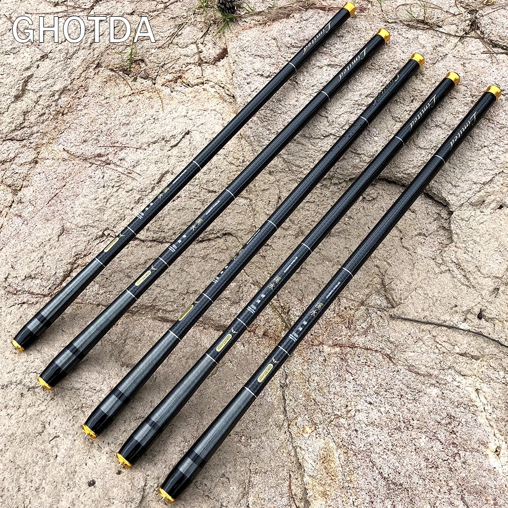 

3.6M -7.2M Carbon Fiber Fishing Rod Telescopic Ultra-light Hard Pole for Stream Freshwater Fishing Pole