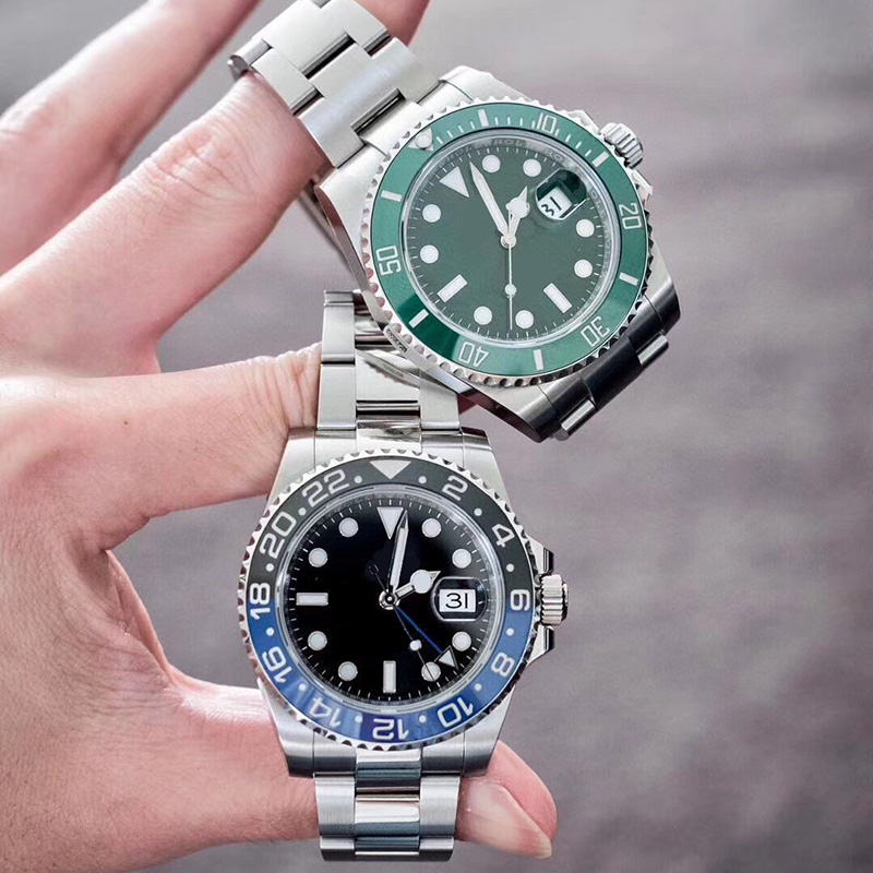 

Men watches gmt ii man watch pepsi bezel green dial 904l 40mm automatic mechanical movement orologio diamonds bang jason007 waterproof jubiee bracelet wristwatch, Color 2