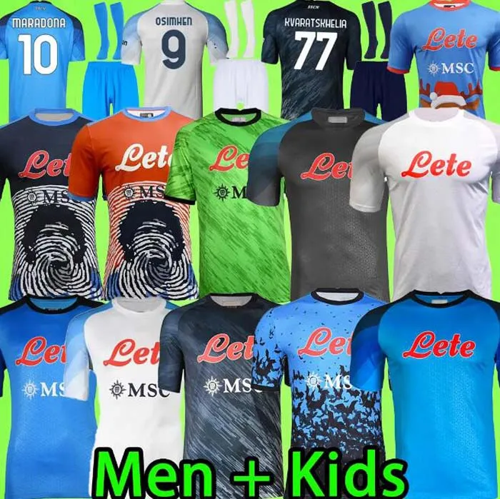 

22 23 Napoli soccer jerseys MEN KIT KIDS SETS Maglia Naples 2022 2023 KVARATSKHELIA ZIELINSKI MARADONA MIN JAE football shirt T OSIMHEN LOZA, Away aldult ucl
