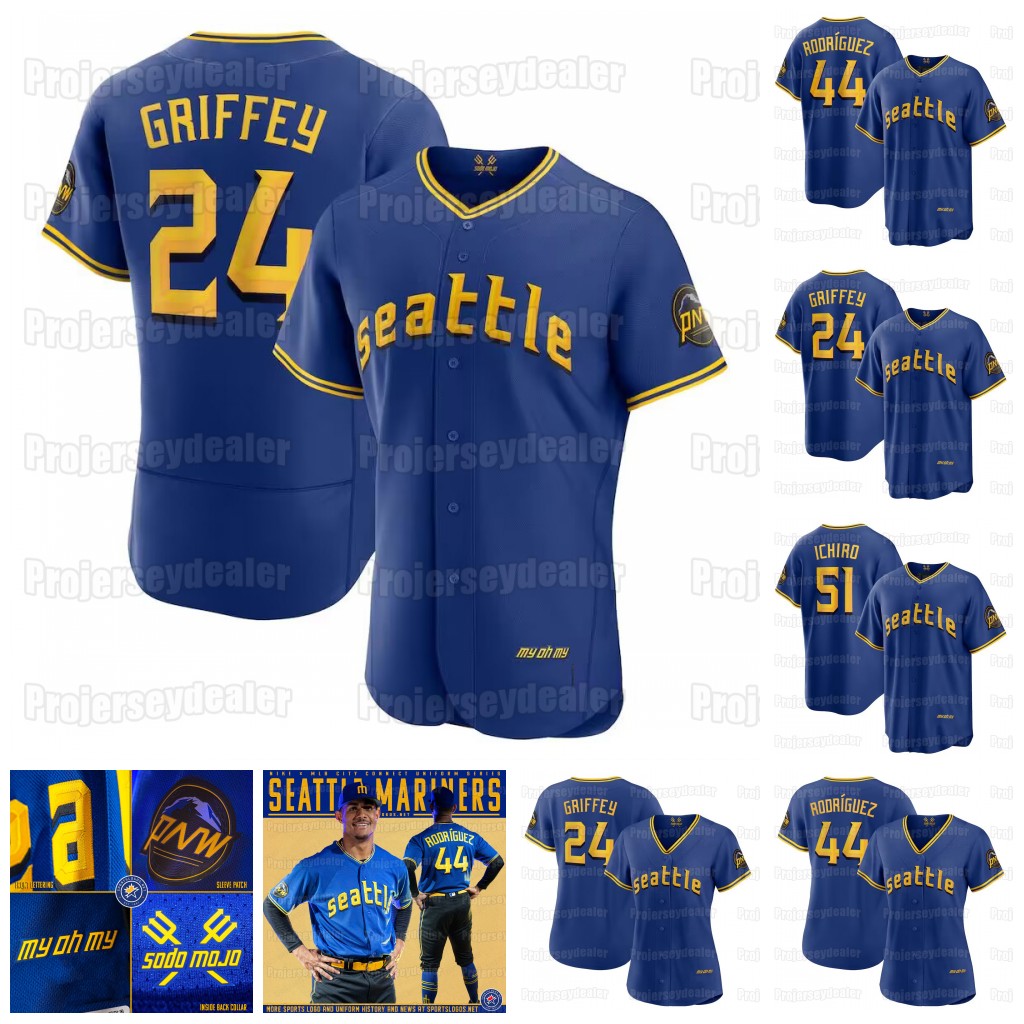 

Mariners Ken Griffey Jr. 2023 City Connect Jersey Julio Rodriguez Ichiro Suzuki Jarred Kelenic Cal Raleigh France Eugenio Suarez Seattle Teoscar Hernandez, Blue flex base mens s-3xl