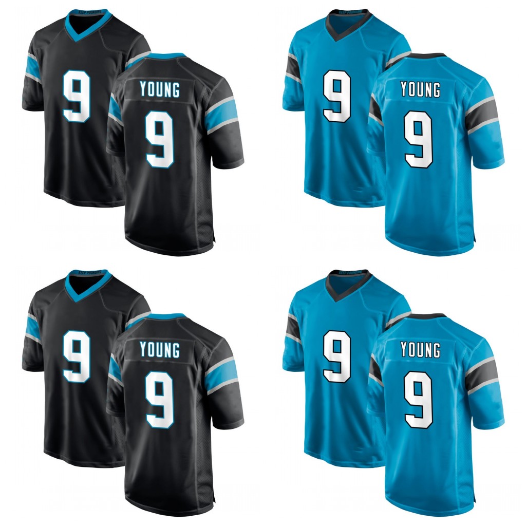 

9 Bryce Young Carolinaes Football Jerseys Panther Black Teal White Men Women Youth