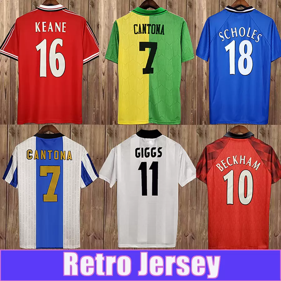 

1992 1998 CANTONA RETRO Mens Soccer Jerseys GIGGS KEANE BECKHAM SOLSKJAER SCHOLES FERDINAND ROONEY CHICHARITO Home Away Football Shirt Unifo, Fg2168 1984 1986 home