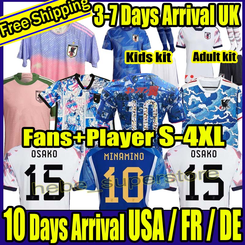 

S-4XL Japan 2022 Soccer Jersey home away MINAMINO OSAKO NAGATOMO YOSHIDA HARAGUCHI ATOM 2023 Japanese 22 23 child Football Shirt HONDA men set kids ki...