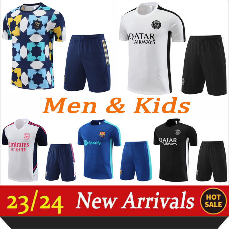 

2023 New ManchesterS Tracksuits football Short Sleeve Training Suit Set Kit 22 23 Designer Short Sleeve T-shirt Sweatshirt Soccer Jogging Sets, Contrast color