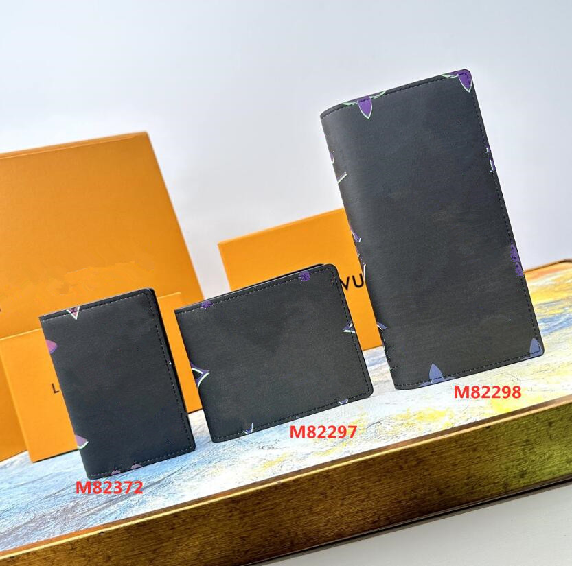 

Limited Lager Letter Unisex Wallets Designer Women Short Wallet Card Holders Bussine Mens Suit Clip Storage Wallets Clutch Bags Luxury Brand Purses Pocket M82297, Black