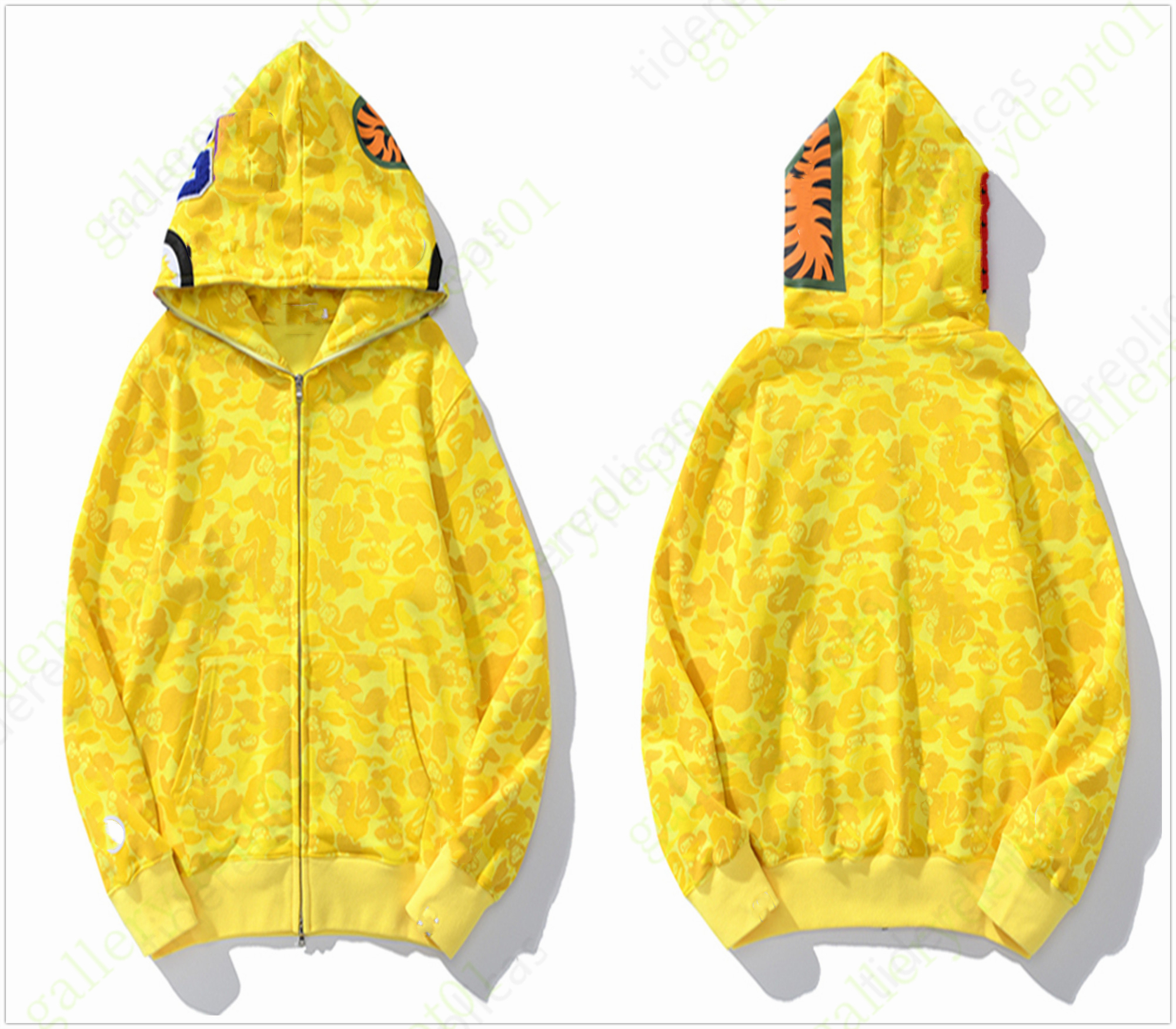 

Zip hoodies men up hoodie designer shark Reflective women sweatshirts sweaters hoody oversized Color Camo Wide full zip double cap embroidery hoodys DT88, Style no.43